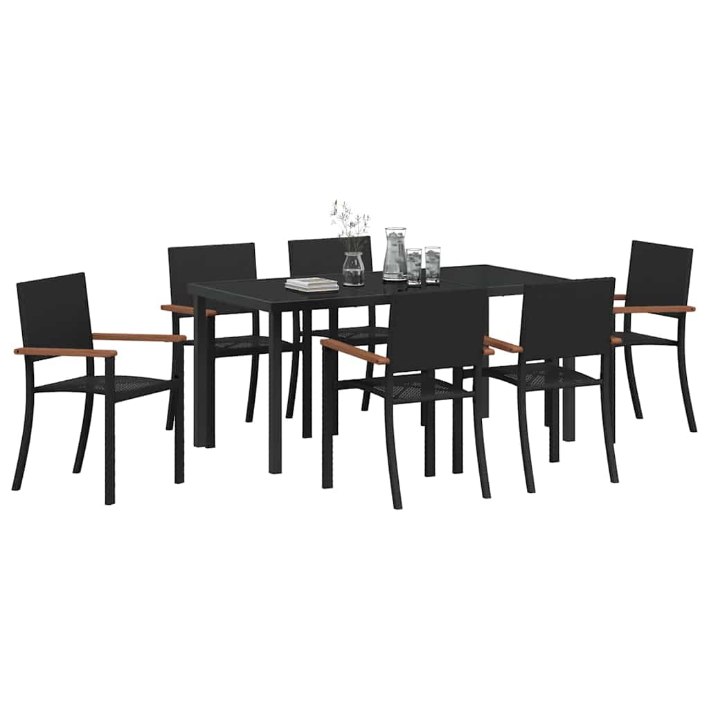 Ensemble de salle à manger pour jardin 7 pcs Noir - XIOS