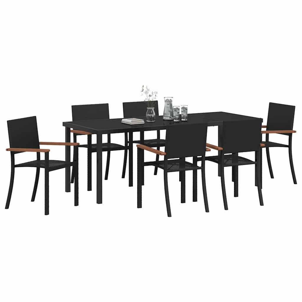 Ensemble de salle à manger pour jardin 7 pcs Noir - XIOS