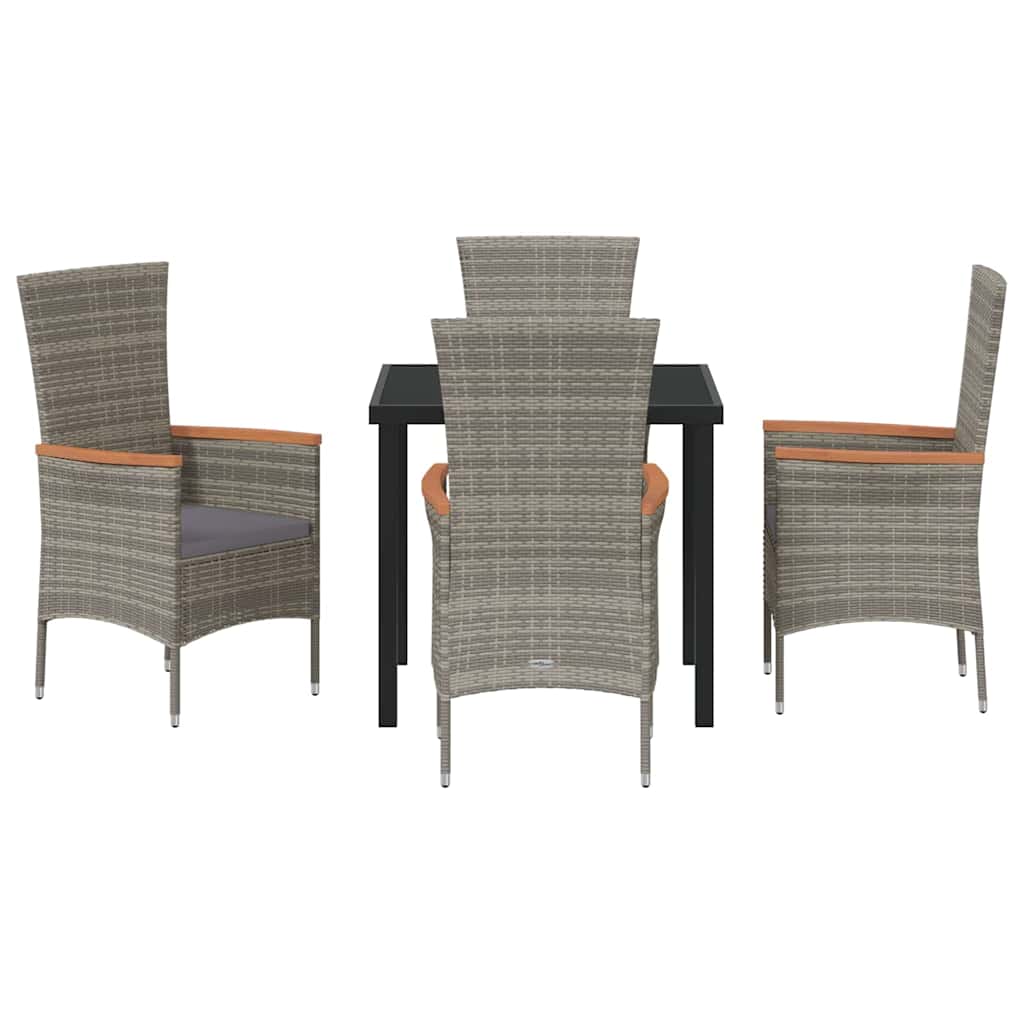Ensemble de salle à manger pour jardin avec coussin 5 pcs Gris - XIOS
