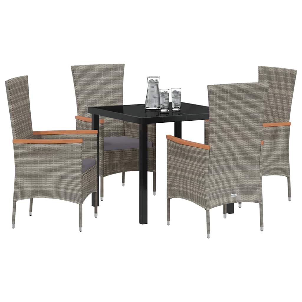Ensemble de salle à manger pour jardin avec coussin 5 pcs Gris - XIOS