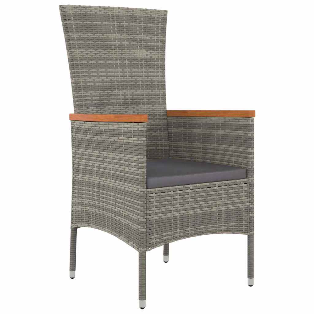 Ensemble de salle à manger pour jardin avec coussin 5 pcs Gris - XIOS