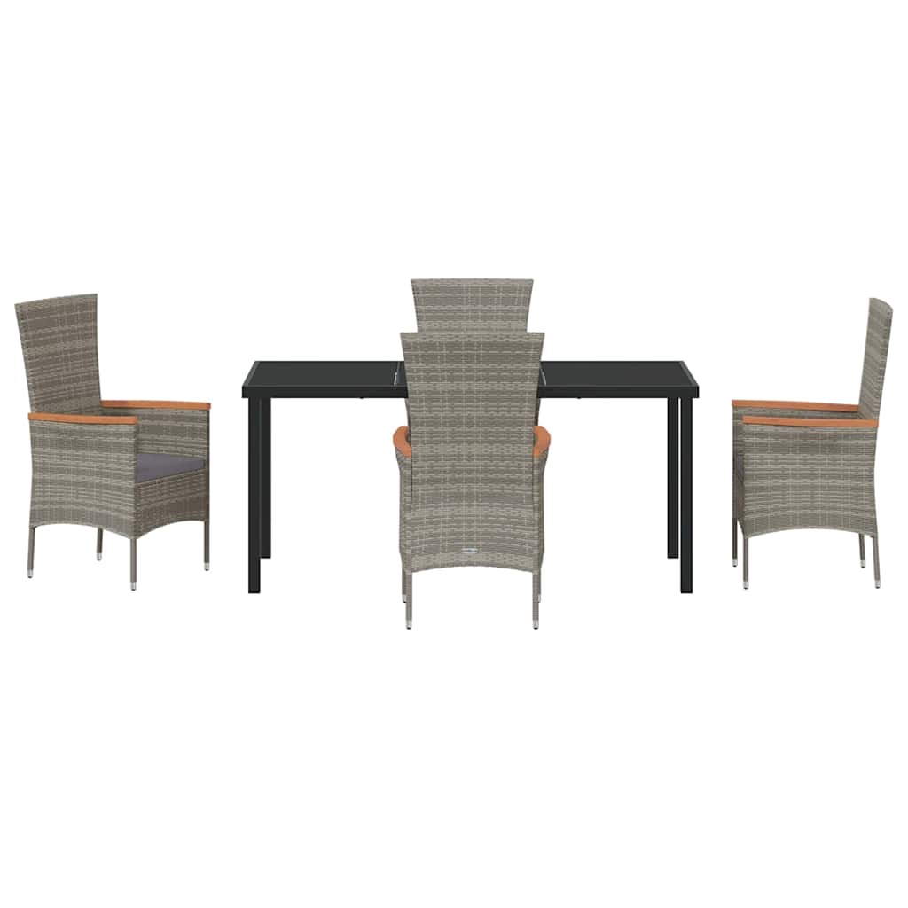 Ensemble de salle à manger pour jardin avec coussin 5 pcs Gris - XIOS