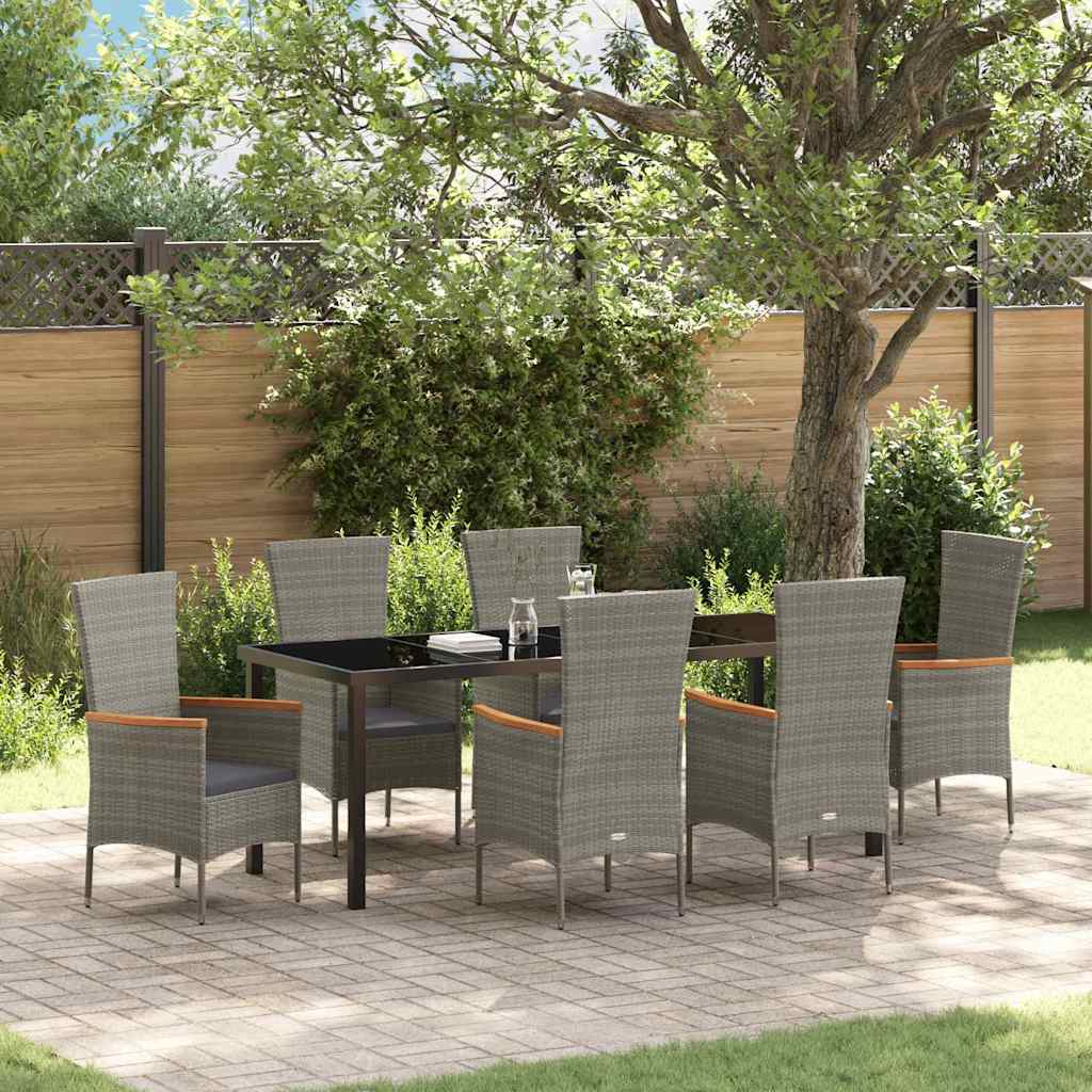 Ensemble de salle à manger pour jardin avec coussin 7 pcs Gris - XIOS