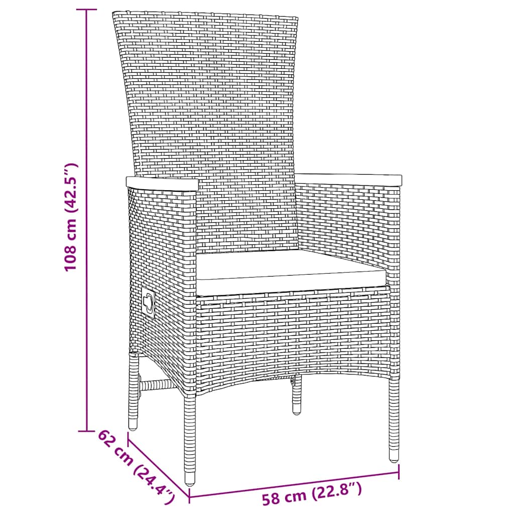 Ensemble de salle à manger pour jardin avec coussin 5 pcs Gris - XIOS