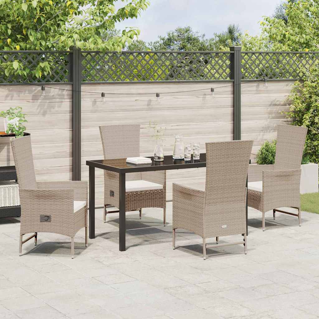 Ensemble de salle à manger pour jardin 5 pcs Beige polyrotin - XIOS