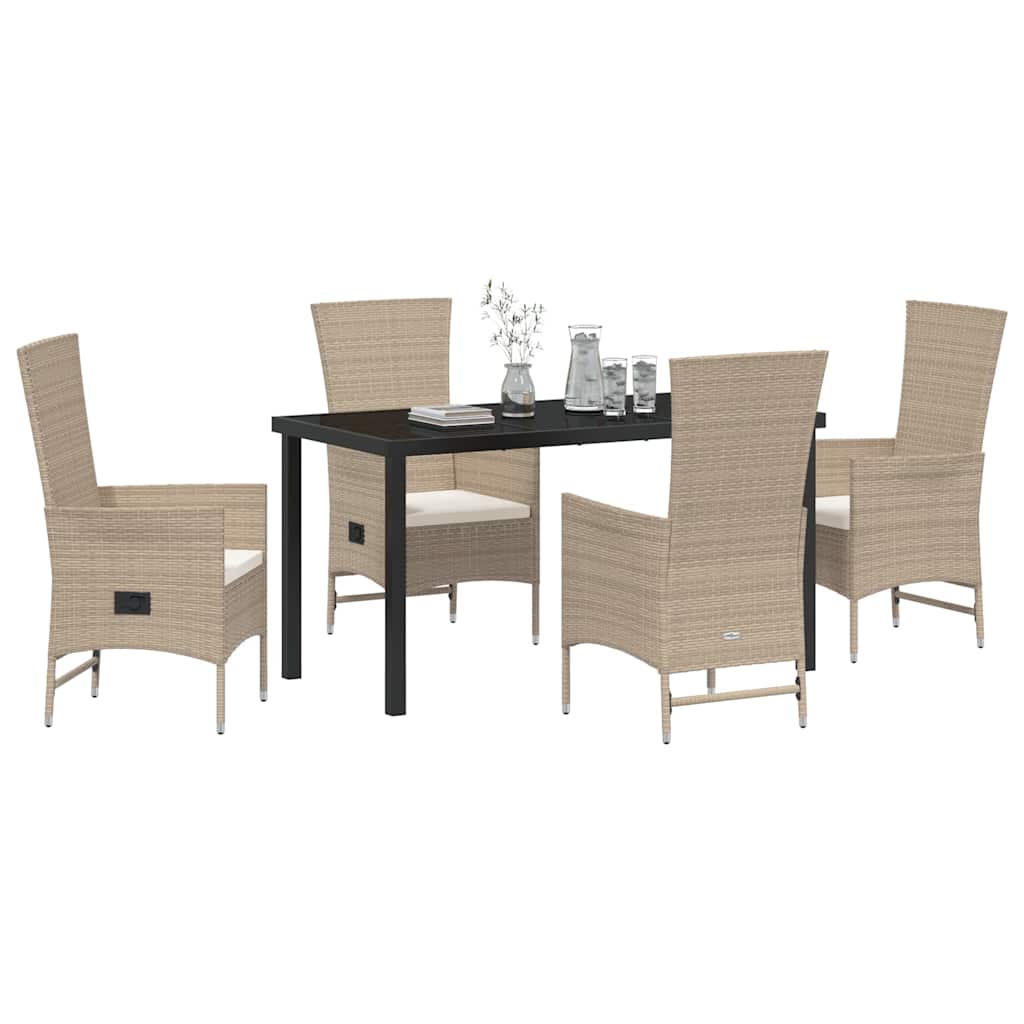 Ensemble de salle à manger pour jardin 5 pcs Beige polyrotin - XIOS