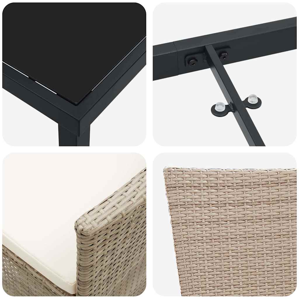 Ensemble de salle à manger pour jardin 5 pcs Beige polyrotin - XIOS