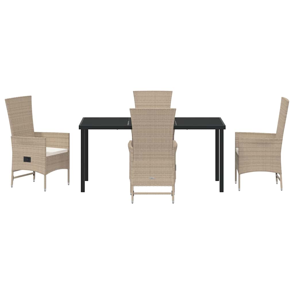 Ensemble de salle à manger pour jardin 5 pcs Beige polyrotin - XIOS