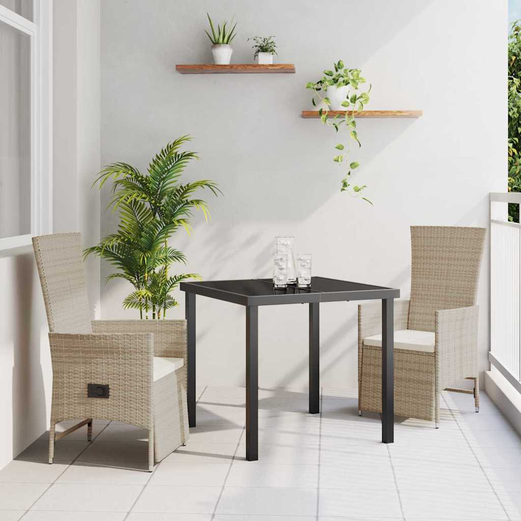 Ensemble de salle à manger pour jardin 3 pcs Beige polyrotin - XIOS