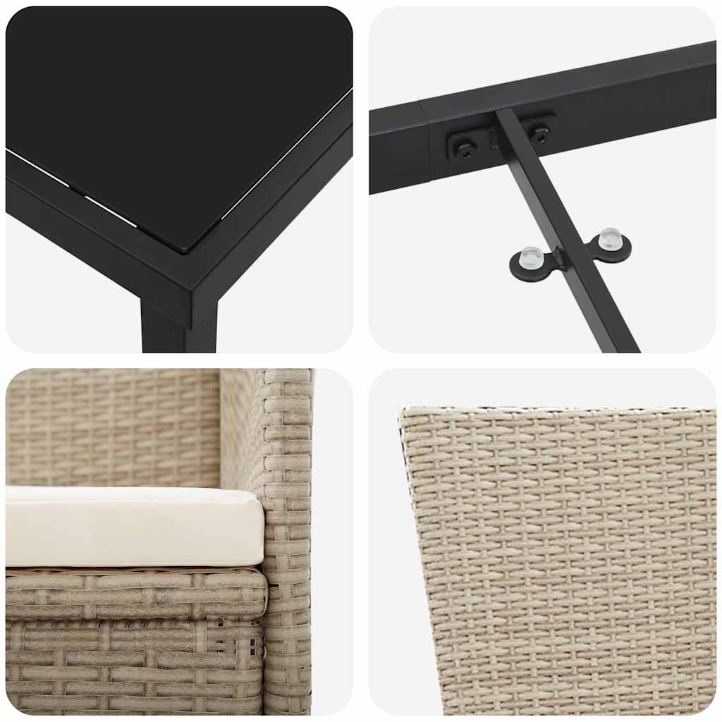 Ensemble de salle à manger pour jardin 5 pcs Beige polyrotin - XIOS