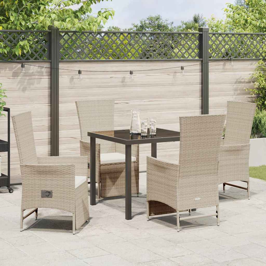Ensemble de salle à manger pour jardin 5 pcs Beige polyrotin - XIOS