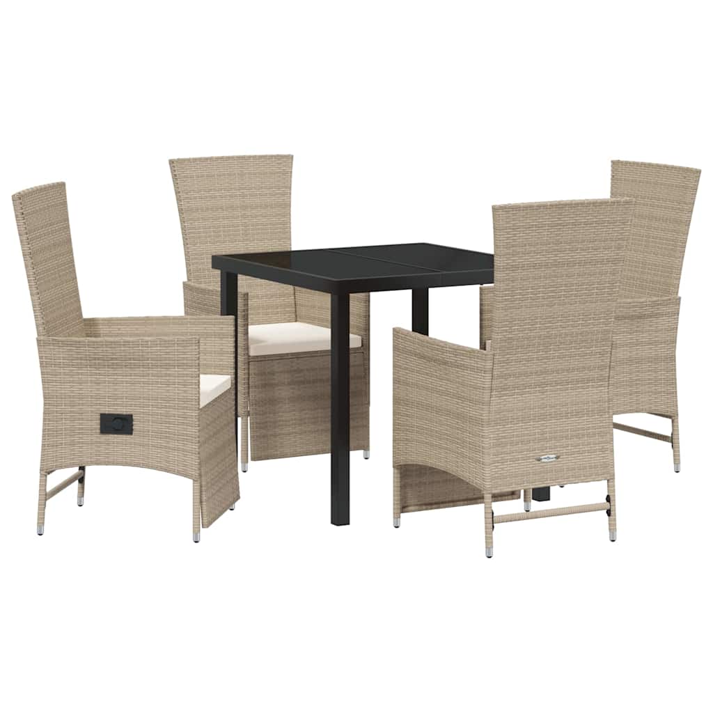 Ensemble de salle à manger pour jardin 5 pcs Beige polyrotin - XIOS