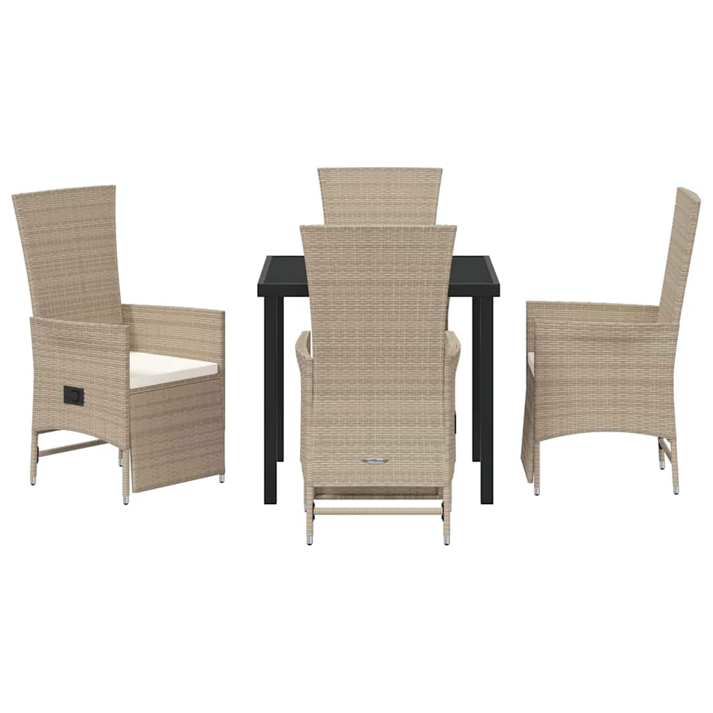 Ensemble de salle à manger pour jardin 5 pcs Beige polyrotin - XIOS