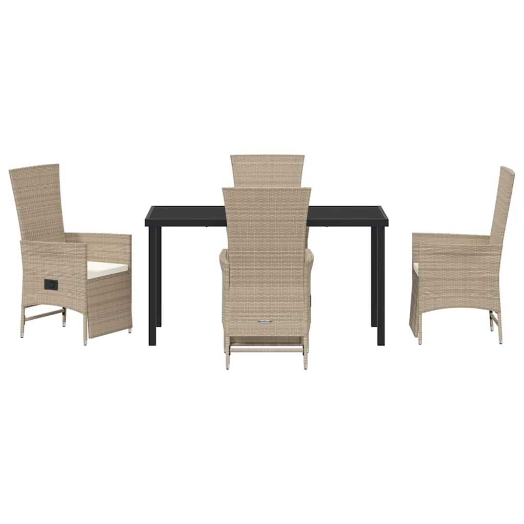 Ensemble de salle à manger pour jardin 5 pcs Beige polyrotin - XIOS