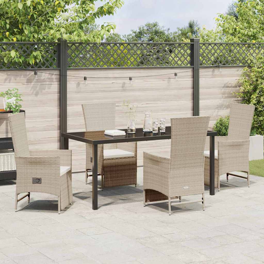 Ensemble de salle à manger pour jardin 5 pcs Beige polyrotin - XIOS