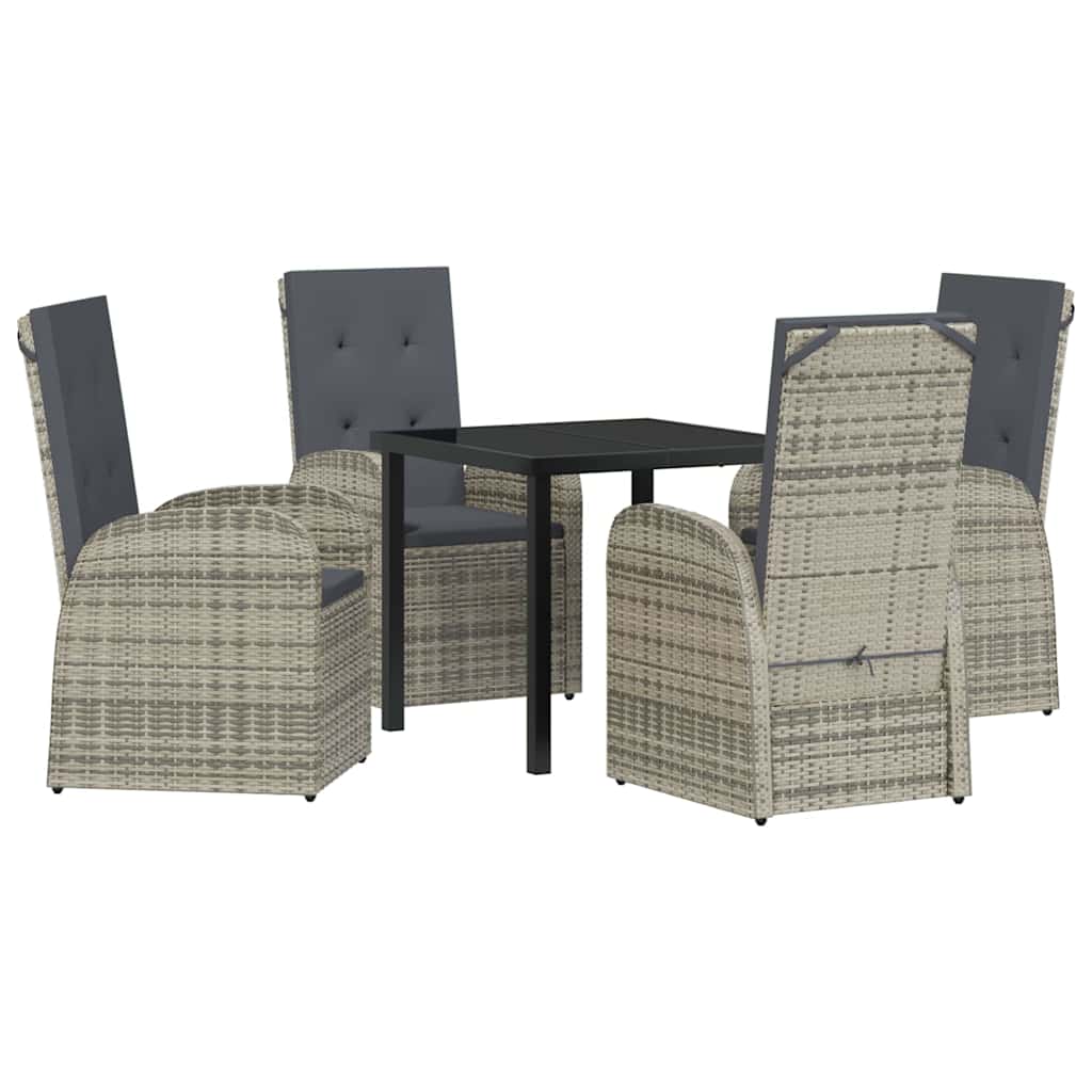 Ensemble de salle à manger pour jardin 5 pcs Gris polyrotin - XIOS