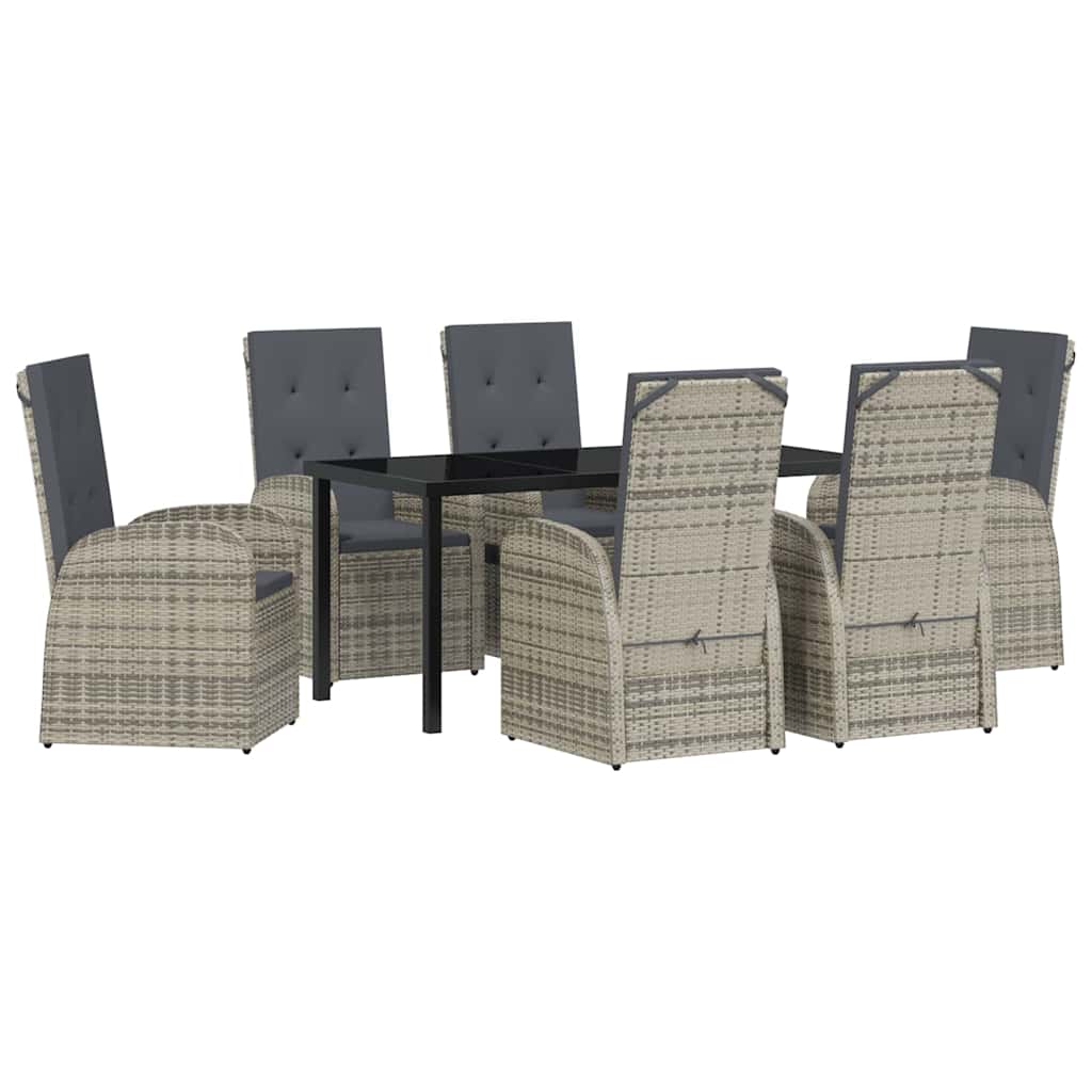 Ensemble de salle à manger pour jardin 7 pcs Gris polyrotin - XIOS