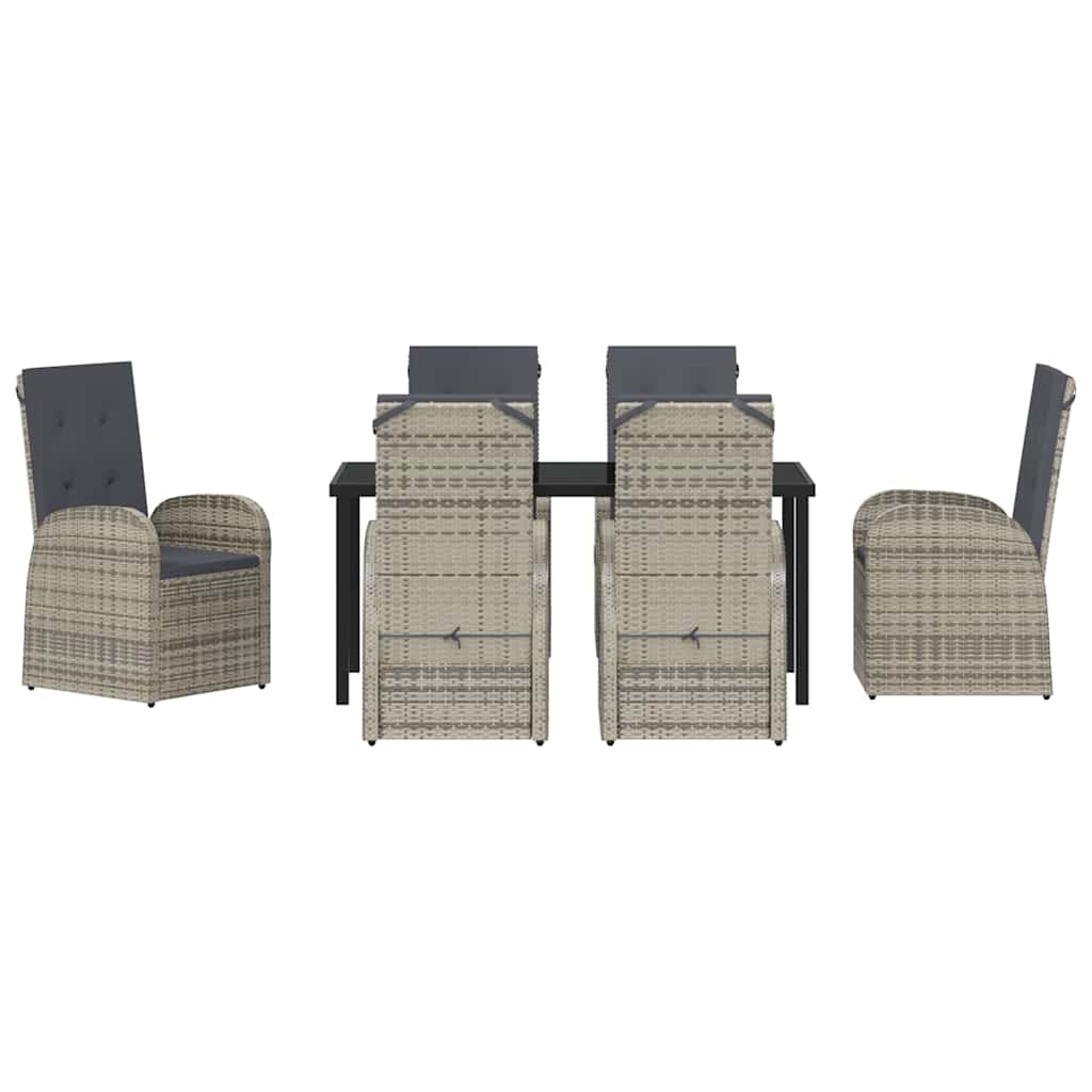 Ensemble de salle à manger pour jardin 7 pcs Gris polyrotin - XIOS