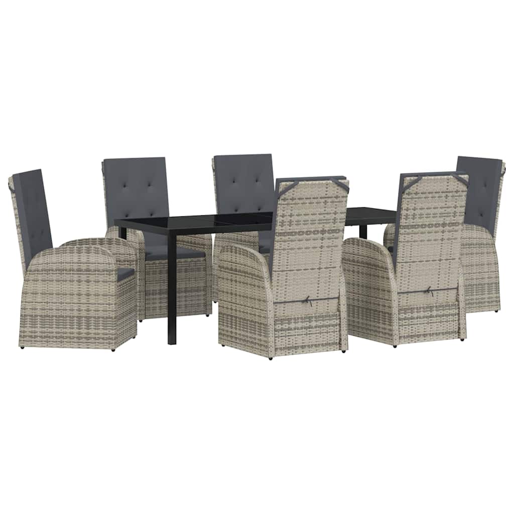 Ensemble de salle à manger pour jardin 7 pcs Gris polyrotin - XIOS
