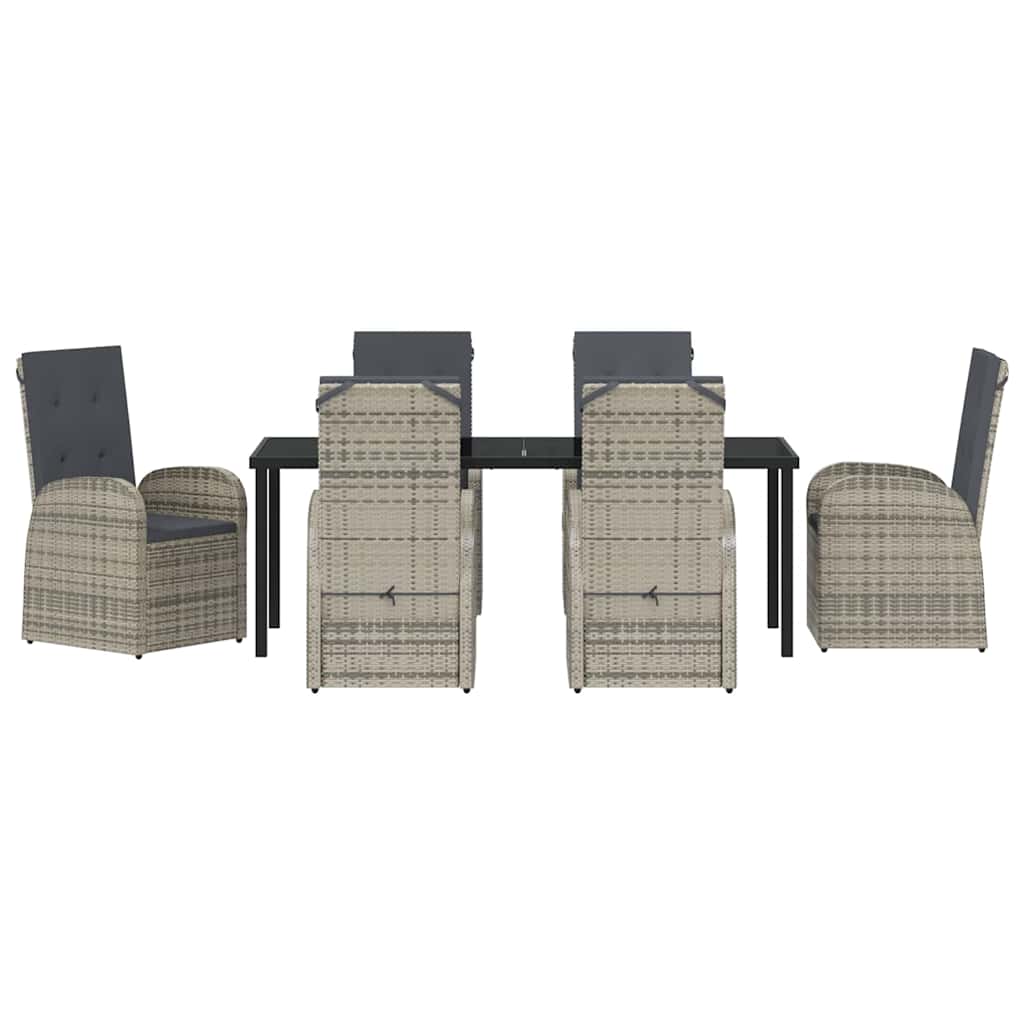 Ensemble de salle à manger pour jardin 7 pcs Gris polyrotin - XIOS
