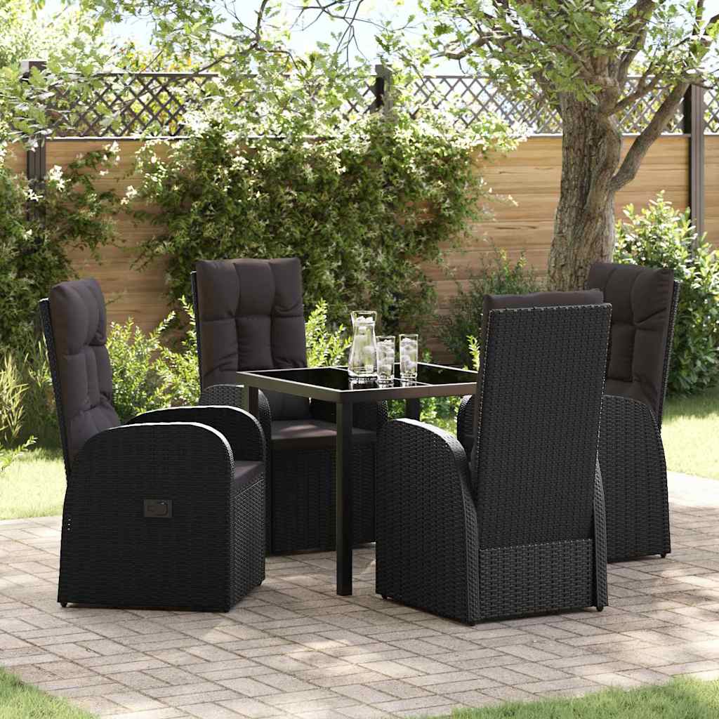 Ensemble de salle à manger pour jardin 5 pcs Noir polyrotin - XIOS
