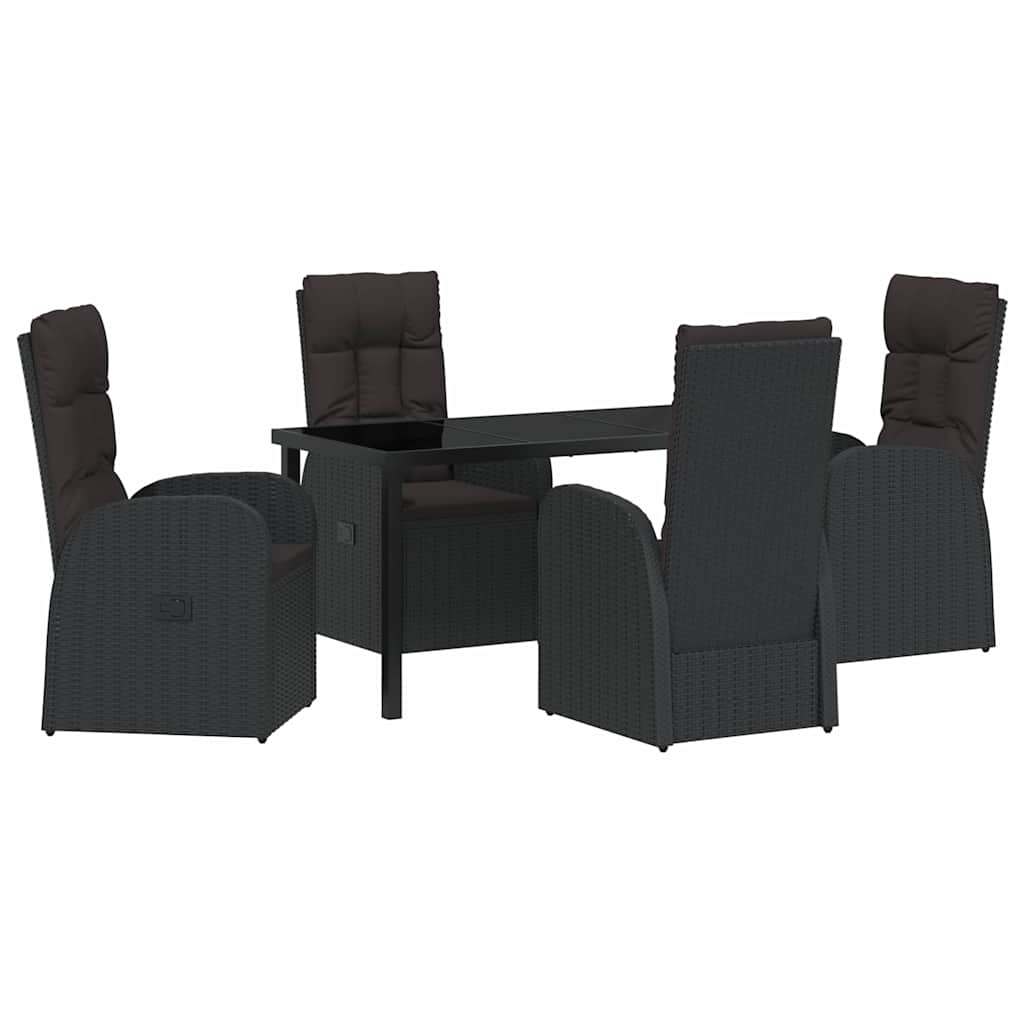 Ensemble de salle à manger pour jardin 5 pcs Noir polyrotin - XIOS