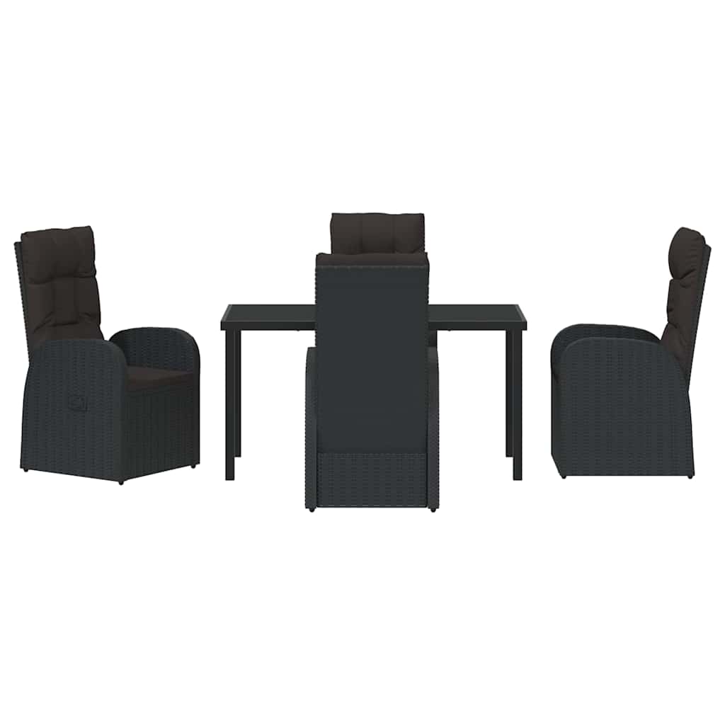 Ensemble de salle à manger pour jardin 5 pcs Noir polyrotin - XIOS