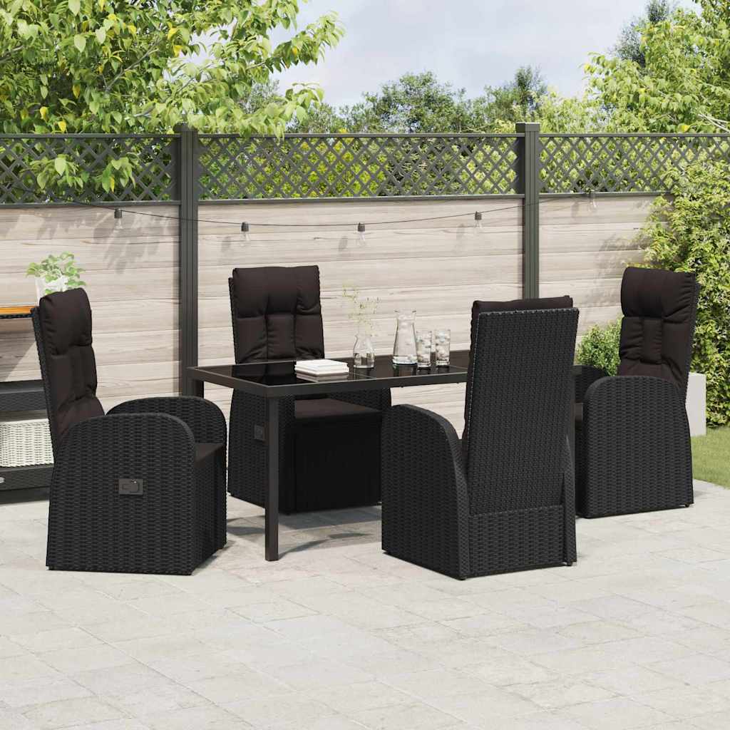Ensemble de salle à manger pour jardin 5 pcs Noir polyrotin - XIOS