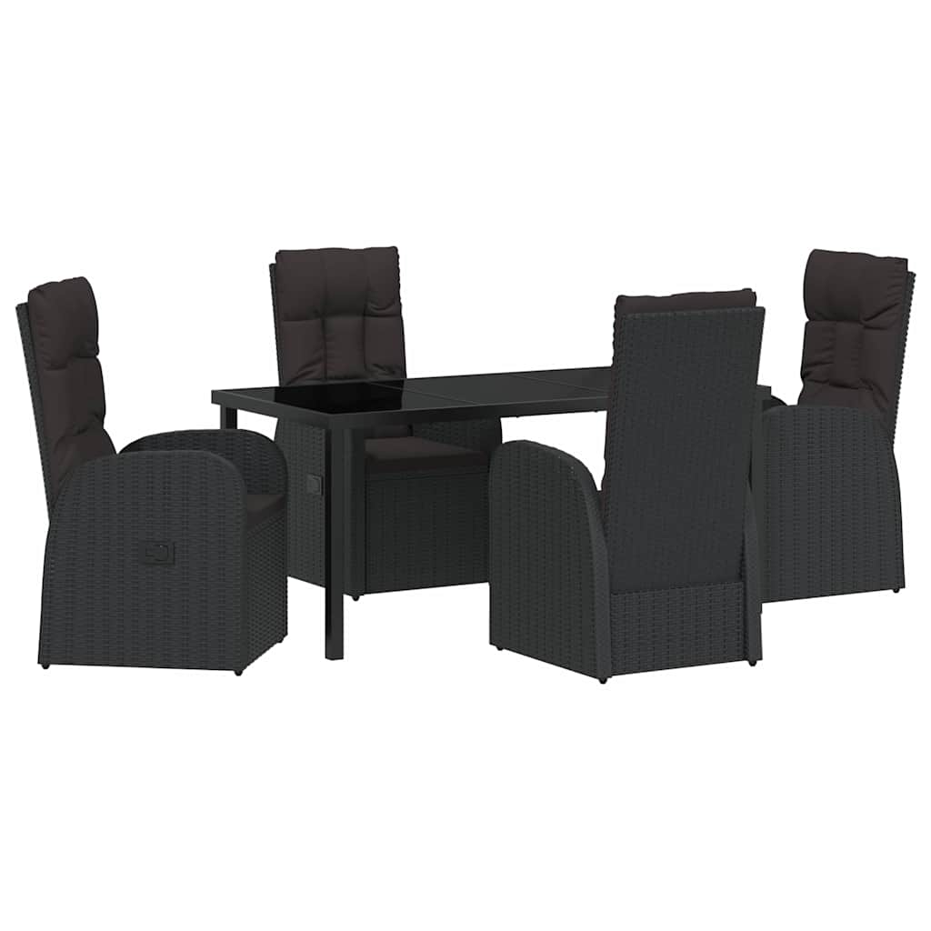 Ensemble de salle à manger pour jardin 5 pcs Noir polyrotin - XIOS