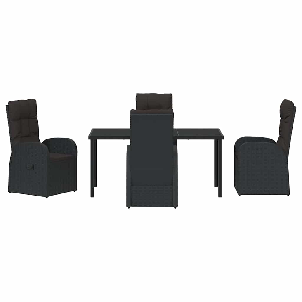 Ensemble de salle à manger pour jardin 5 pcs Noir polyrotin - XIOS
