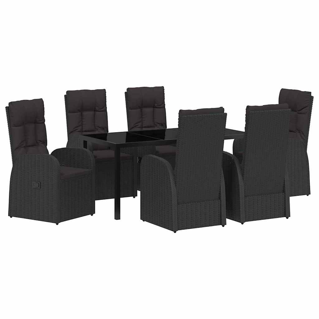 Ensemble de salle à manger pour jardin 7 pcs Noir polyrotin - XIOS