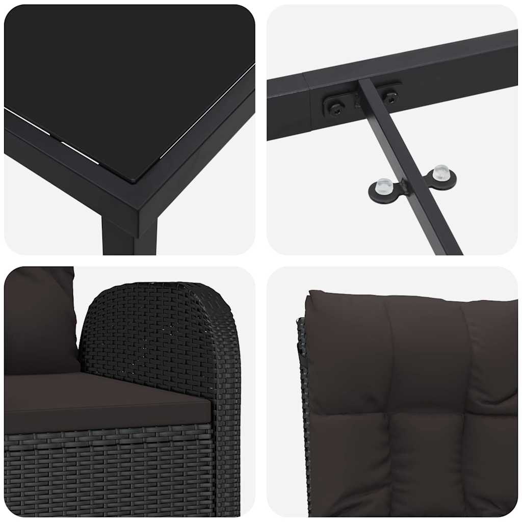 Ensemble de salle à manger pour jardin 7 pcs Noir polyrotin - XIOS