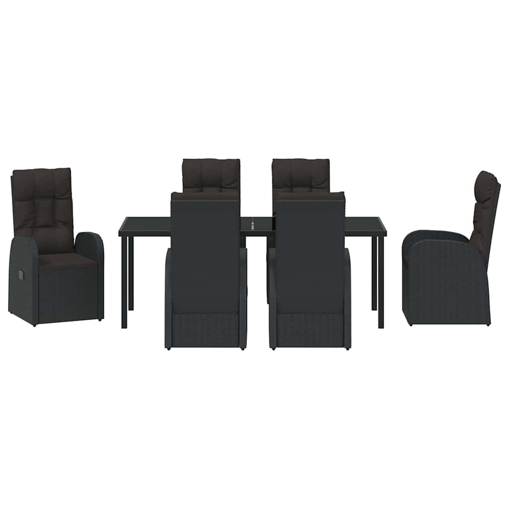 Ensemble de salle à manger pour jardin 7 pcs Noir polyrotin - XIOS