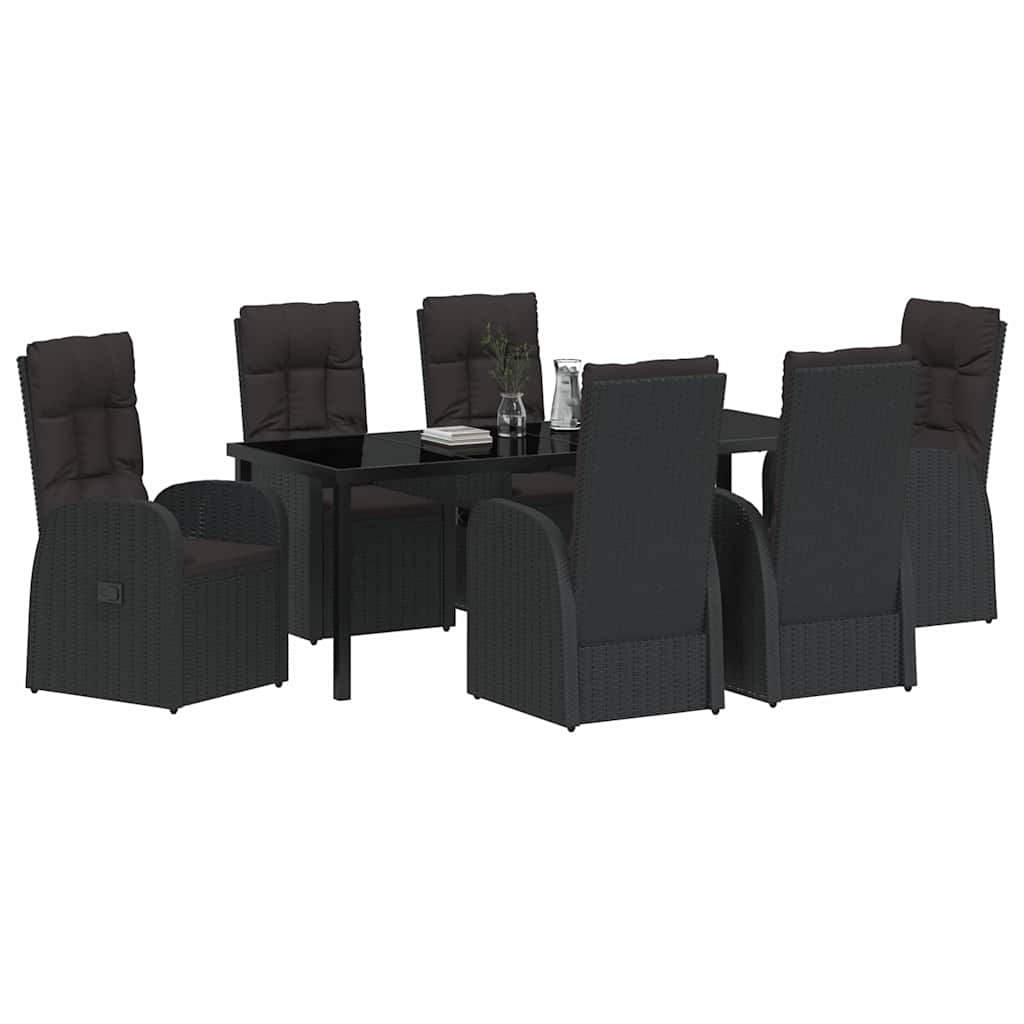 Ensemble de salle à manger pour jardin 7 pcs Noir polyrotin - XIOS
