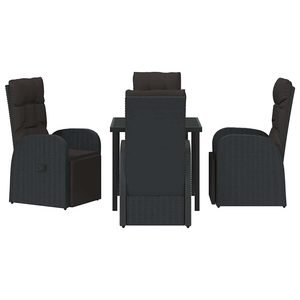 Ensemble de salle à manger pour jardin 5 pcs Noir polyrotin - XIOS