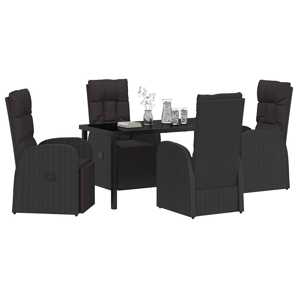 Ensemble de salle à manger pour jardin 5 pcs Noir polyrotin - XIOS