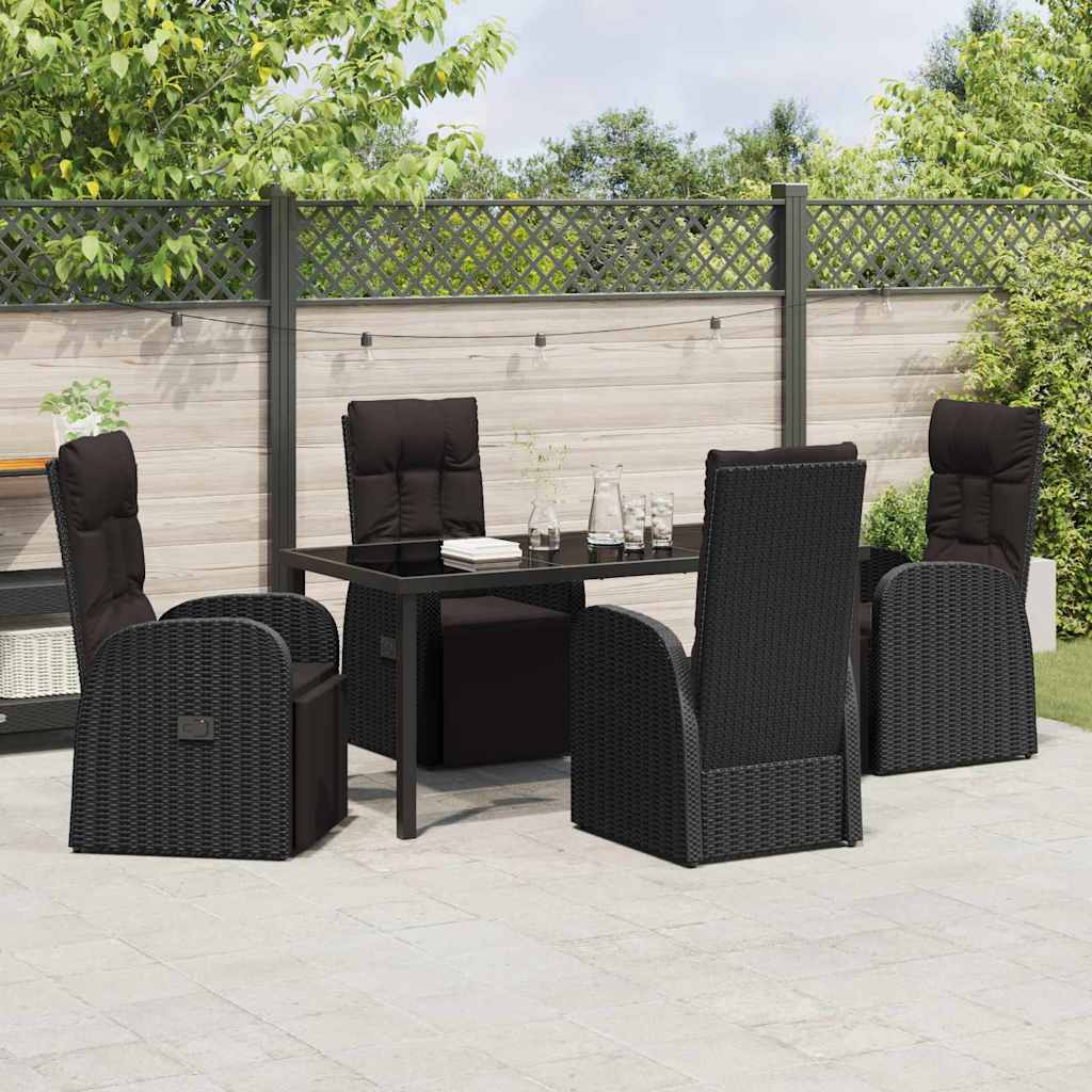 Ensemble de salle à manger pour jardin 5 pcs Noir polyrotin - XIOS