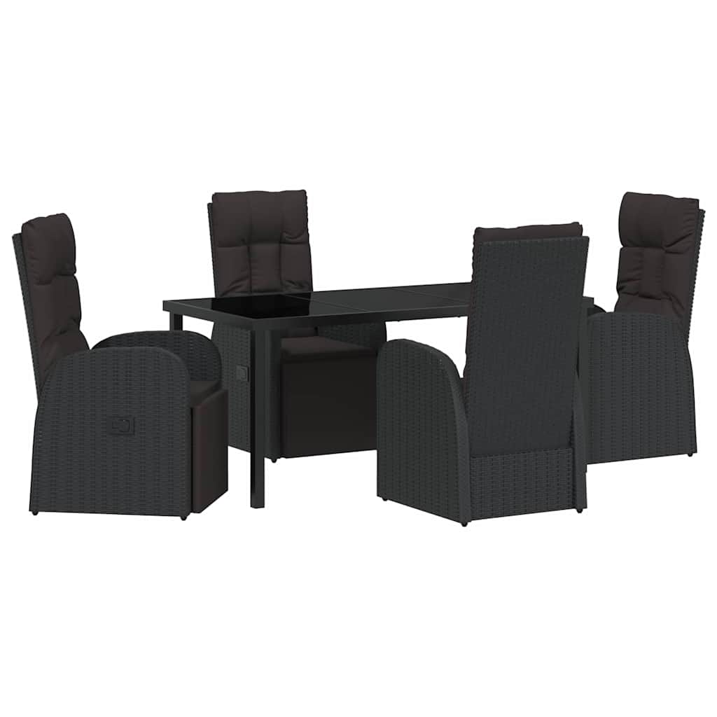 Ensemble de salle à manger pour jardin 5 pcs Noir polyrotin - XIOS