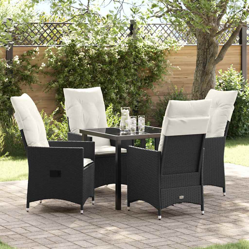 Ensemble de salle à manger pour jardin 5 pcs Noir polyrotin - XIOS