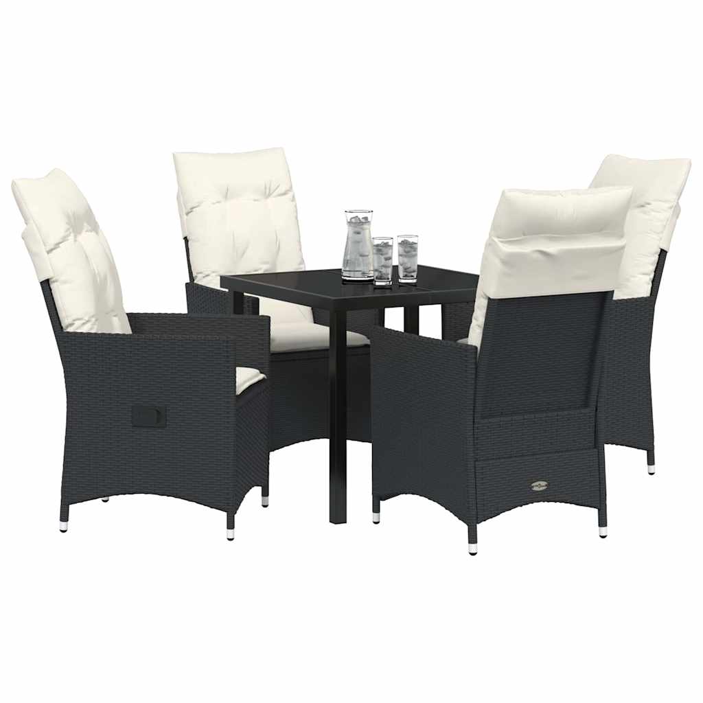 Ensemble de salle à manger pour jardin 5 pcs Noir polyrotin - XIOS