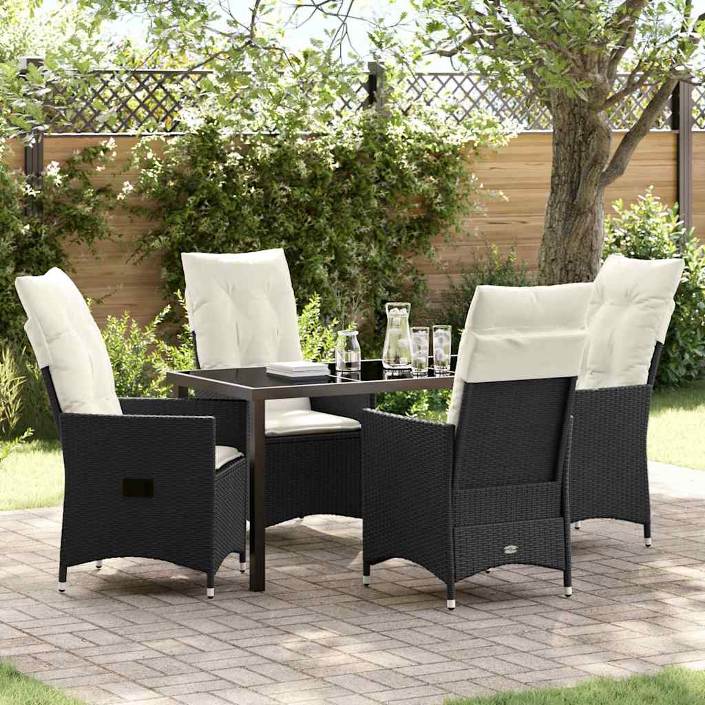 Ensemble de salle à manger pour jardin 5 pcs Noir polyrotin - XIOS