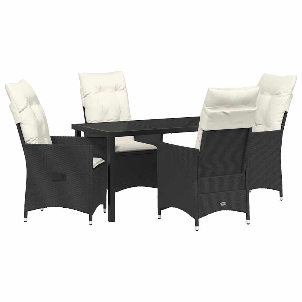 Ensemble de salle à manger pour jardin 5 pcs Noir polyrotin - XIOS