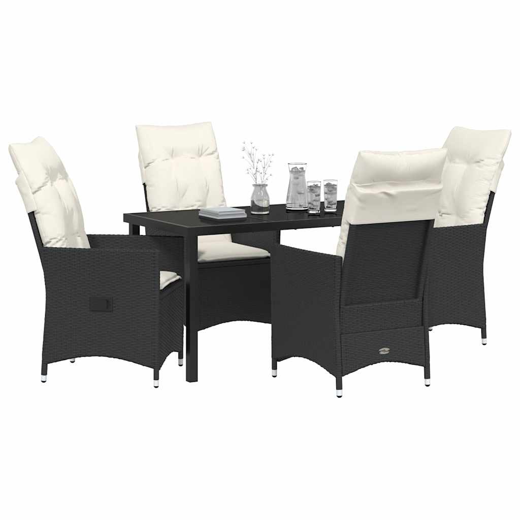 Ensemble de salle à manger pour jardin 5 pcs Noir polyrotin - XIOS