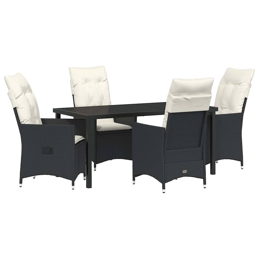 Ensemble de salle à manger pour jardin 5 pcs Noir polyrotin - XIOS