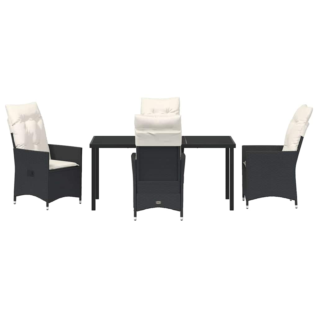 Ensemble de salle à manger pour jardin 5 pcs Noir polyrotin - XIOS