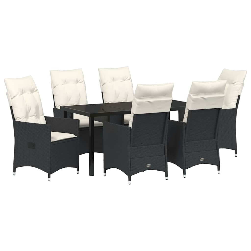 Ensemble de salle à manger pour jardin 7 pcs Noir polyrotin - XIOS