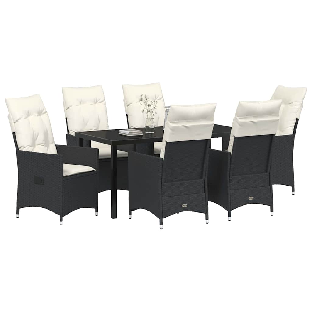 Ensemble de salle à manger pour jardin 7 pcs Noir polyrotin - XIOS