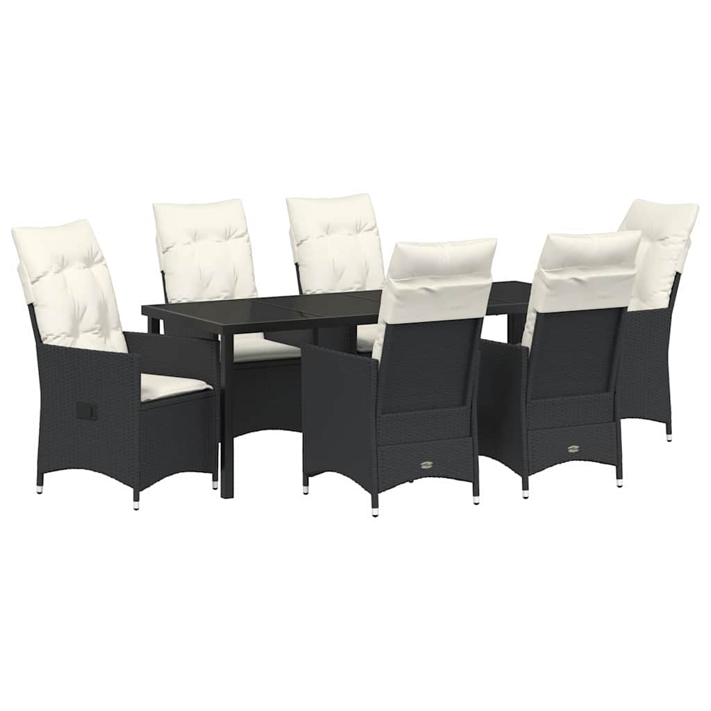 Ensemble de salle à manger pour jardin 7 pcs Noir polyrotin - XIOS