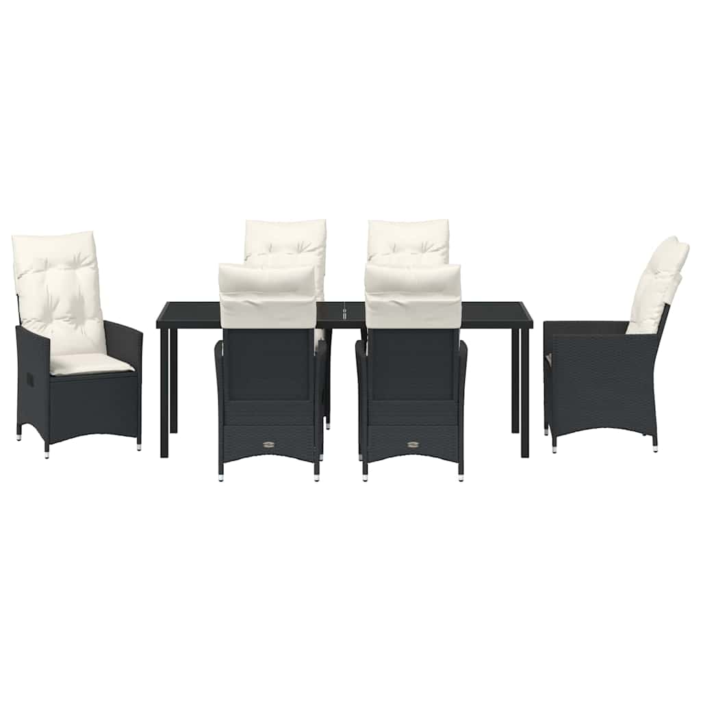 Ensemble de salle à manger pour jardin 7 pcs Noir polyrotin - XIOS