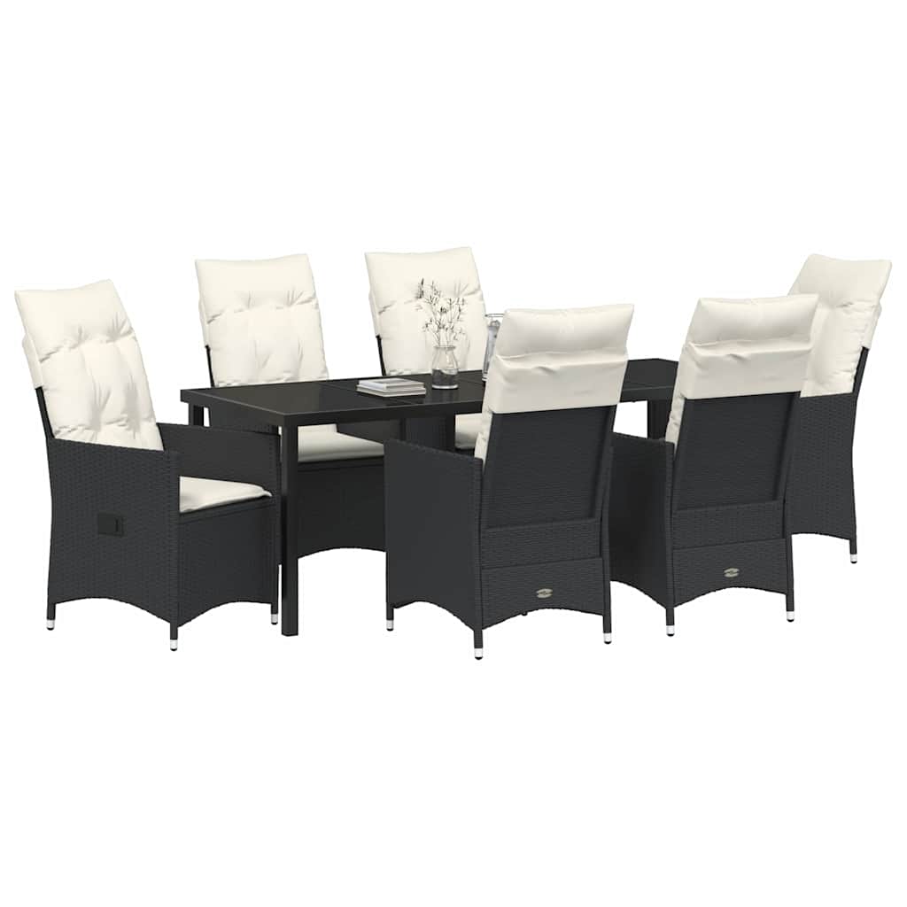 Ensemble de salle à manger pour jardin 7 pcs Noir polyrotin - XIOS